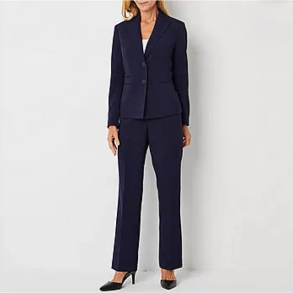 075 💕 LeSuit Navy Women's 2-piece Suit Set - Picture 1 of 9